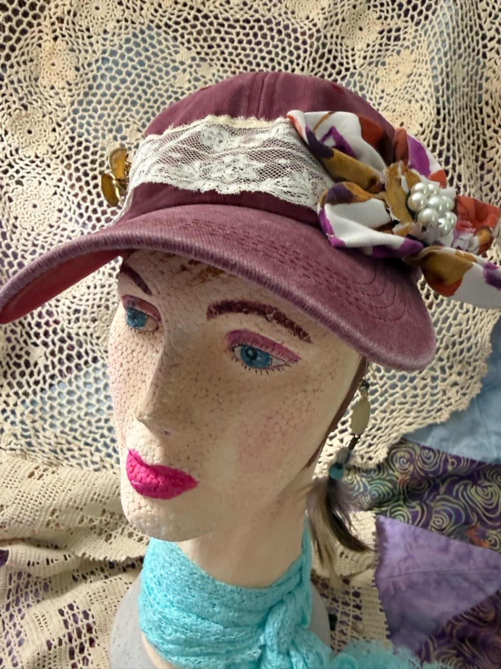 Baseball Cap Mauve Embellished